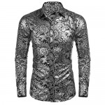 COOFANDY Men's Luxury Design Shirts Floral Dress Shirt Casual Button Down Shirts