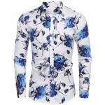 COOFANDY Men's Slim Fit Floral Dress Shirt Long Sleeve Casual Button Down Shirts