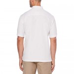 Cubavera Men's Short Sleeve Houndstooth-Print Shirt with Insert Panels