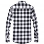 DOKKIA Men's Dress Buffalo Plaid Checkered Fitted Long Sleeve Flannel Shirt Jacket