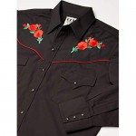ELY CATTLEMAN Men's Long Sleeve Western Shirt with Rose Embroidery