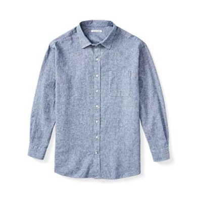  Essentials Men's Big & Tall Long-Sleeve Linen Cotton Shirt fit by DXL