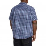 Essentials Men's Big & Tall Short-Sleeve Plaid Casual Poplin Shirt Fit by DXL