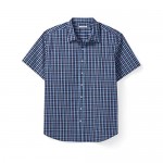 Essentials Men's Big & Tall Short-Sleeve Plaid Casual Poplin Shirt Fit by DXL