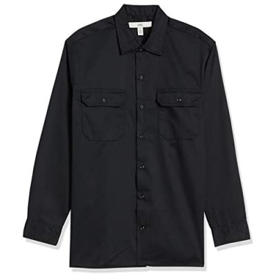  Essentials Men's Long-Sleeve Stain and Wrinkle-Resistant Work Shirt