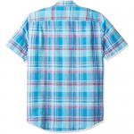 Essentials Men's Regular-Fit Short-Sleeve Linen Cotton Shirt
