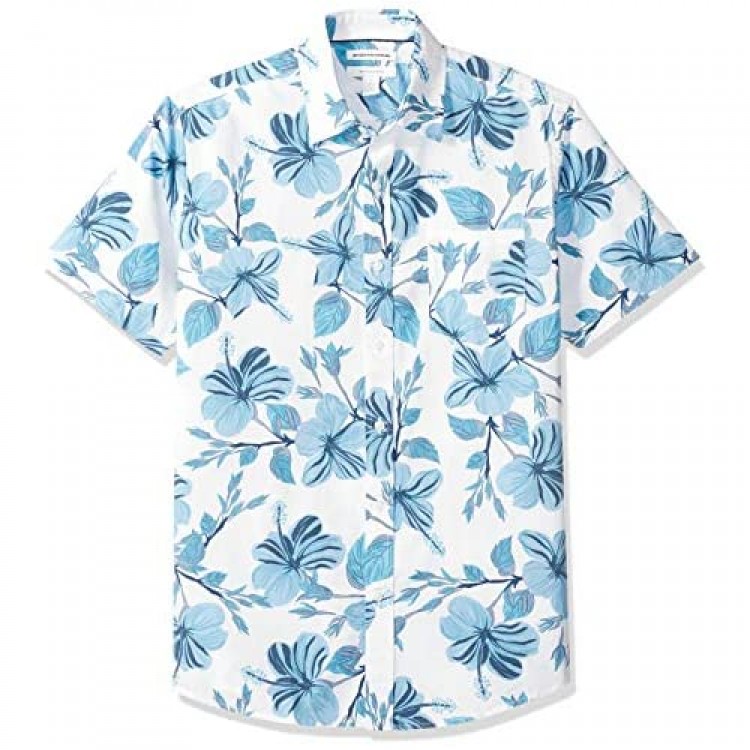 Essentials Men's Regular-fit Short-Sleeve Print Shirt