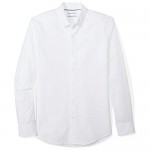 Essentials Men's Slim-Fit Long-Sleeve Pattern Pocket Oxford Shirt