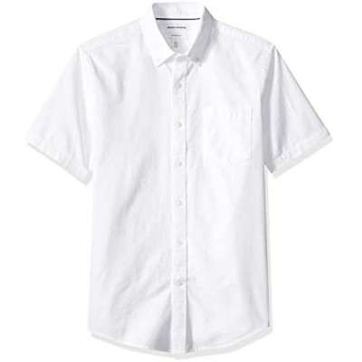  Essentials Men's Slim-Fit Short-Sleeve Pocket Oxford Shirt