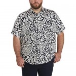 Essentials Men's Standard Big & Tall Short-Sleeve Print Casual Poplin Shirt fit by DXL