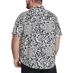 Essentials Men's Standard Big & Tall Short-Sleeve Print Casual Poplin Shirt fit by DXL