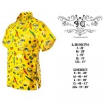 Funny Guy Mugs Men's Seasonal Hawaiian Print Button Down Short Sleeve Shirt