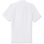 Lacoste Men's Short Sleeve Solid Linen Button Down Collar Reg Fit Woven Shirt
