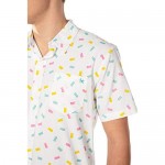 Men’s Party Peep-le Button Down Shirt: XL White