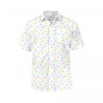 Men’s Party Peep-le Button Down Shirt: XL White