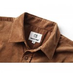 MOCOTONO Mens Long Sleeve Thick Corduroy Shirt Casual Button Down Jackets