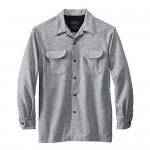 Pendleton Men's Long Sleeve Classic-fit Board Shirt Grey Mix Solid Large