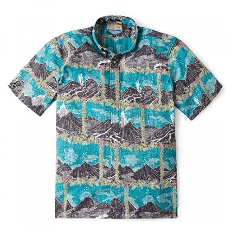 Reyn Spooner Men's Hawai'I Volcanoes National Park Hawaiian Aloha Shirt - Button Front