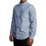RVCA Men's Long Sleeve Button Down Slim Fit Oxford Woven Shirt