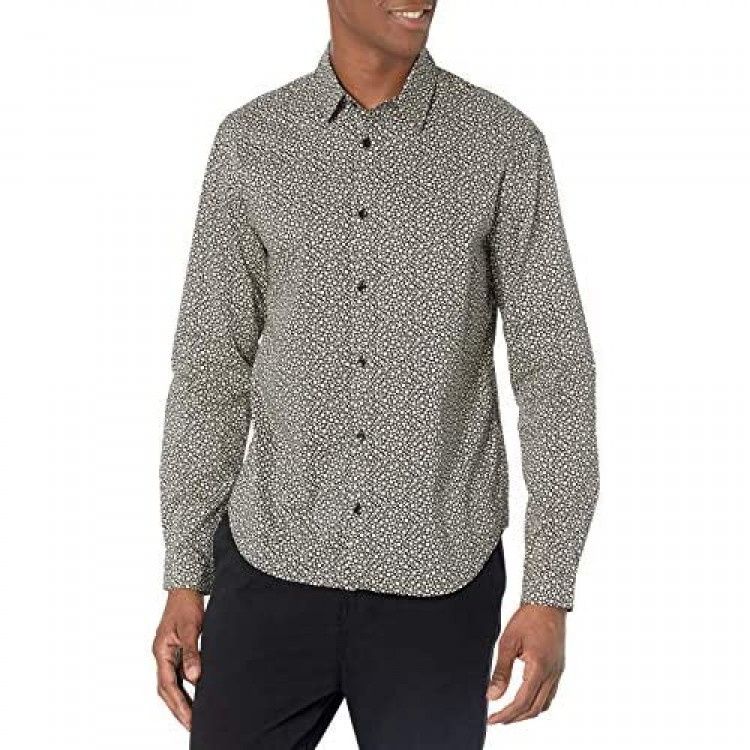 The Kooples Men's Men's Printed Long-Sleeved Button-Down with Thin Spread Collar