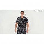 uideazone Men Hawaiian Shirts Summer 3D Printed Short Sleeve Button Down Aloha Shirt