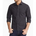 UNTUCKit Black Stone Wrinkle Free - Untucked Shirt for Men Long Sleeve Black