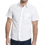 UNTUCKit La Sierra - Untucked Shirt for Men Solid White Poplin 100% Cotton.