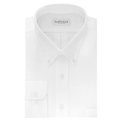 Van Heusen Men's Dress Shirt Regular Fit Oxford Solid Buttondown Collar