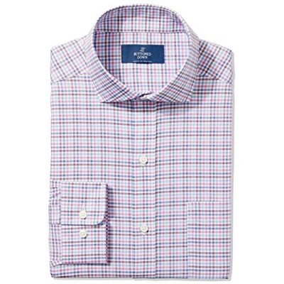  Brand - Buttoned Down Men's Classic Fit Cutaway Collar Pattern Dress Shirt