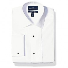  Brand - Buttoned Down Men's Slim Fit Bib-Front Tuxedo Shirt Supima Cotton Easy Care Spread-Collar