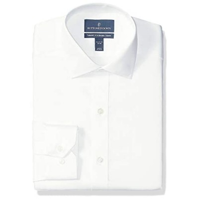  Brand - Buttoned Down Men's Tailored Fit Micro Twill Dress Shirt Supima Cotton Non-Iron Spread-Collar
