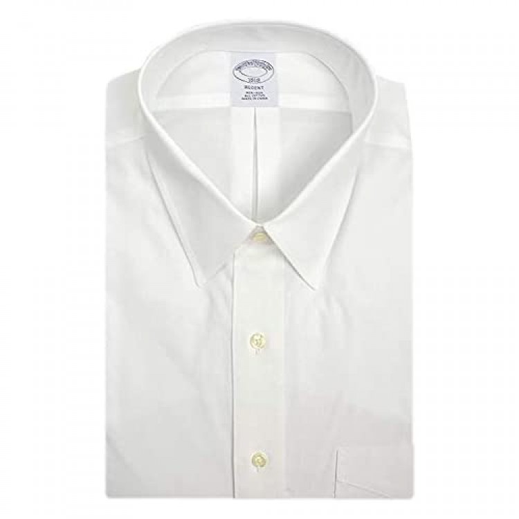 Brooks Brothers Mens Regent Fit Non Iron 100% Cotton Pocket Dress Shirt Bright White