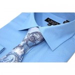 C. Allen Men's Solid Square Pattern Regular Fit French Cuffs Dress Shirts wit.