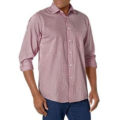 Chaps Men's Dress Shirts Regular Fit Check Spread Collar