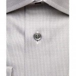 David Donahue Men's Trim Fit Twill Weave Gray Dress Shirt