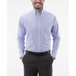 Eagle Men's Non Iron Stretch Collar Regular Fit Stripe Dress Shirt