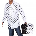 George's Men's 100% Cotton Big Polka Dot Pattern Shirt with French Cuff 16-16.