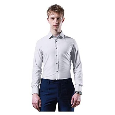GOODYOUNG Men's Bamboo Fiber Slim Long Sleeve Dress Shirt with Details and Comfortable Material