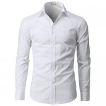 H2H Mens Dress Slim Fit Shirts Long Sleeve Business Shirts Basic Designed Breathable