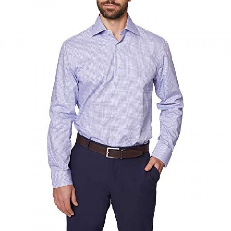 Hickey Freeman Men's Contemporary Fitted Long Sleeve Dress Shirt