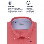 IZOD Men's Short Sleeve Dress Shirt Regular Fit Stretch Cool FX Cooling Collar Stripe