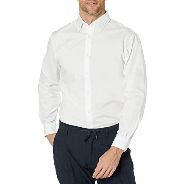 IZOD Men's Slim Fit Solid Button Down Collar Dress Shirt