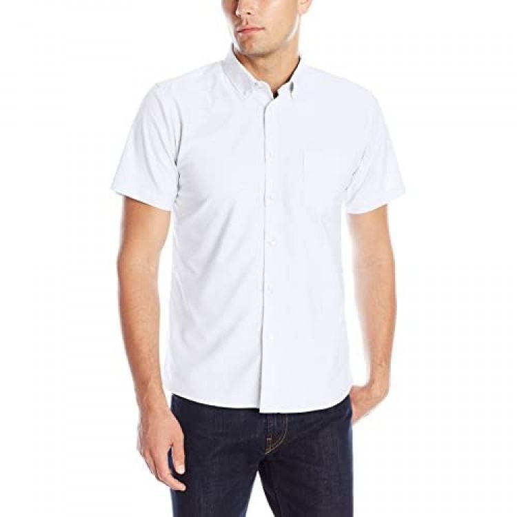 IZOD Uniform Young Men's Short Sleeve Button-down Oxford Shirt