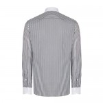 Jack Martin - Club/Penny Collar - Black Bengal Stripe Slim Fit Shirt. Mens 1920s Blinders Gang Shirts