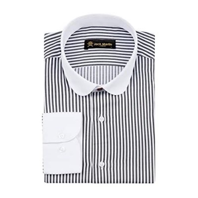 Jack Martin - Club/Penny Collar - Black Bengal Stripe Slim Fit Shirt. Mens 1920s Blinders Gang Shirts