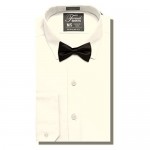 Luxe Microfiber Mens Regular Fit Solid Dress Shirt Spread Collar - Style Denny