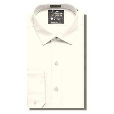 Luxe Microfiber Mens Regular Fit Solid Dress Shirt Spread Collar - Style Denny