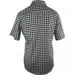 Men’s Houndstooth Shirt | Short Sleeve Button Down Shirt for Men | Black and White Dress Shirt for Your Loved Ones.