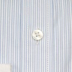 Men's Penny Collar Shirt Sky Blue White Pin Stripes Peaky Blinders Shelby Brothers Prime 800-90