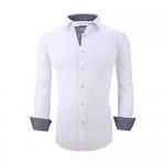 Monlando Mens Dress Shirts Long Sleeve Bamboo Fiber Wrinkle Free Regular fit Fashion Shirts for Men